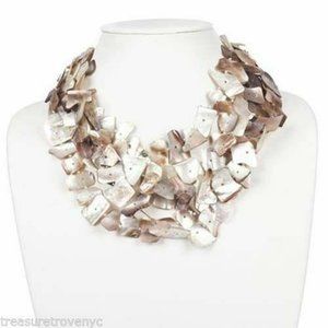 Treasure Trove NYC Pink and White Mother of Pearl Shell Necklace